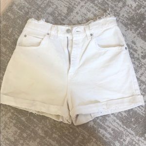Levi’s 954 High Waist Jean Shorts White Distressed